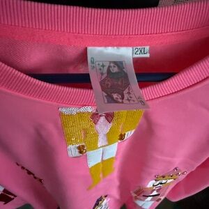 QUEEN OF SPARKLES Pink Sequin Sweatshirt